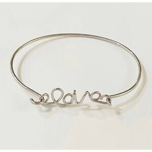 Love Script Silver Hook Bracelet